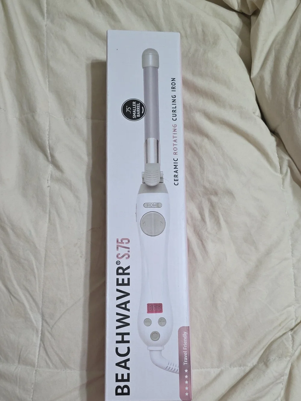Beachwaver S1.75 Ceramic Rotating Curling Iron - White/Pink